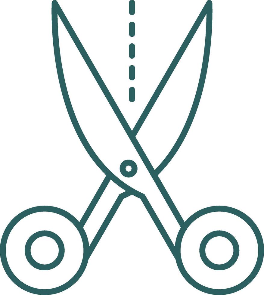 Scissors Line Gradient Round Corner Icon vector