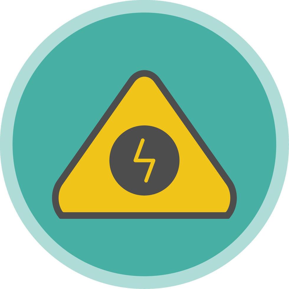 Electrical Danger Sign Flat Multi Circle Icon vector