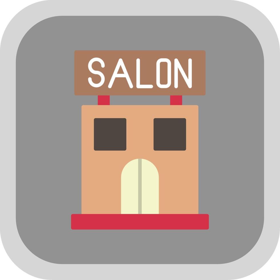 Salon Flat Round Corner Icon vector