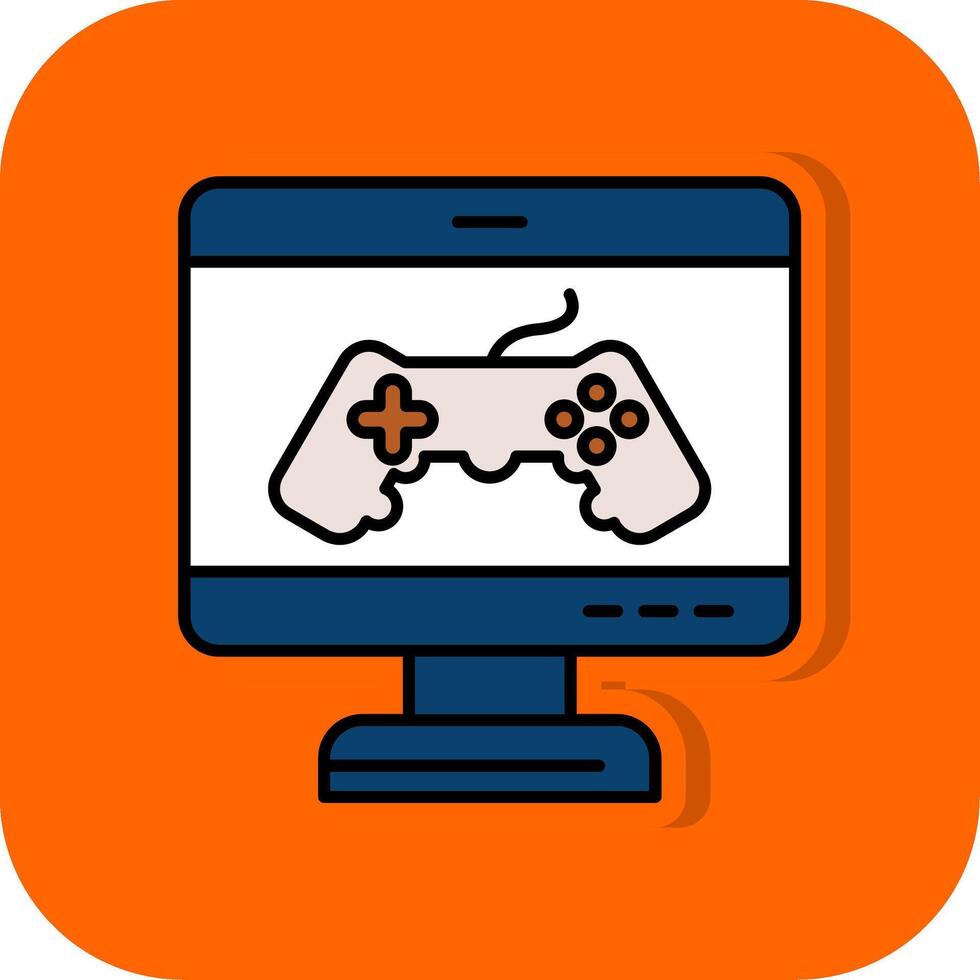 Game Filled Orange background Icon vector