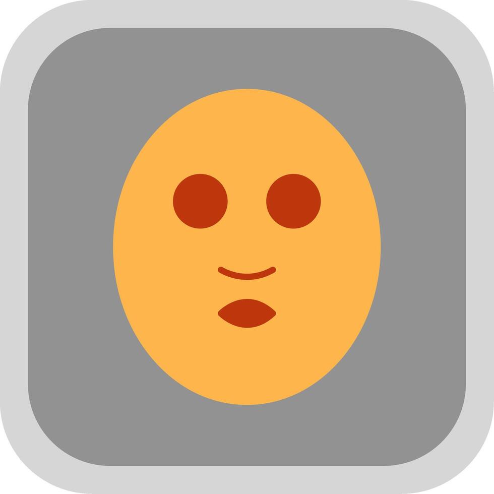 Facial Mask Flat Round Corner Icon vector