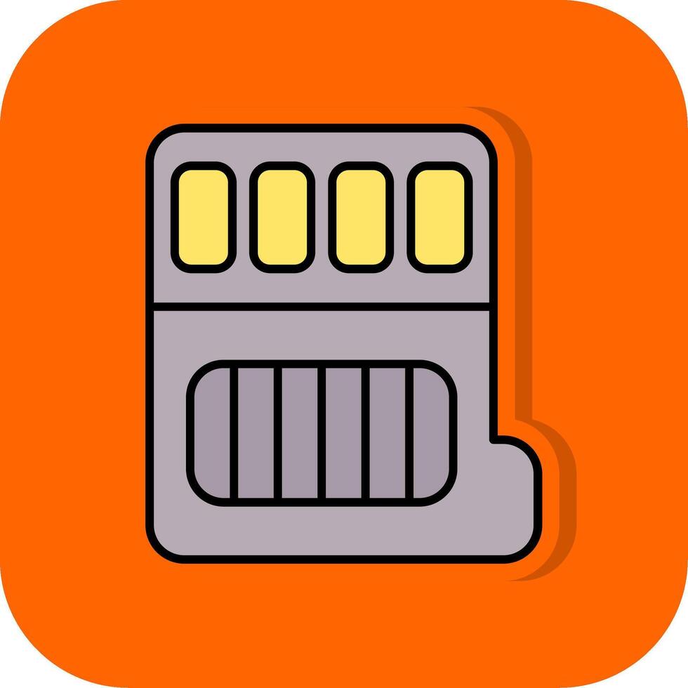 Memory Card Filled Orange background Icon vector