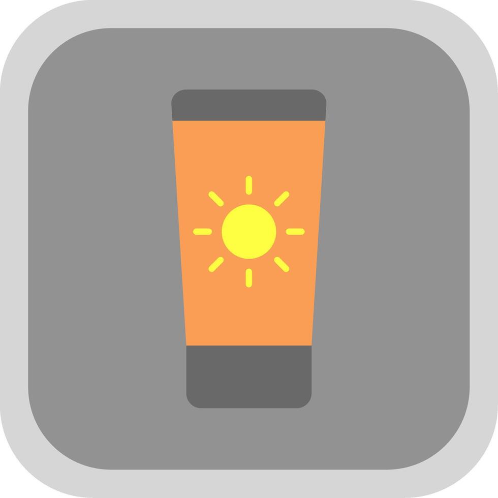 Sun Cream Flat Round Corner Icon vector