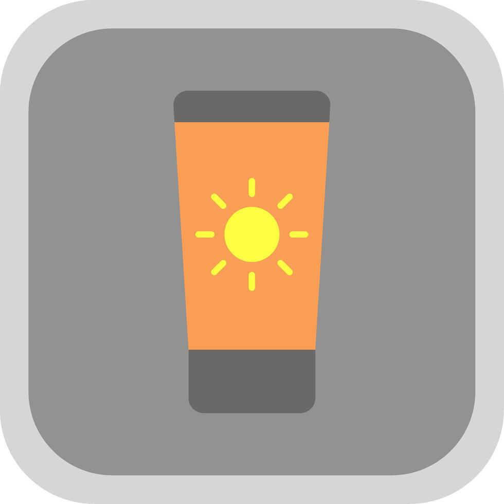 Sun Cream Flat Round Corner Icon vector