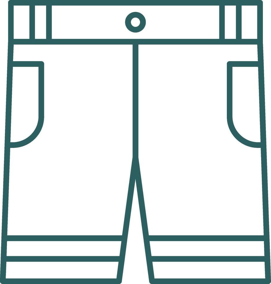 Shorts Line Gradient Round Corner Icon vector