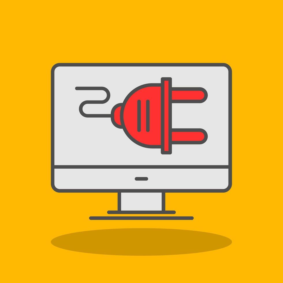 Plug Filled Shadow Icon vector