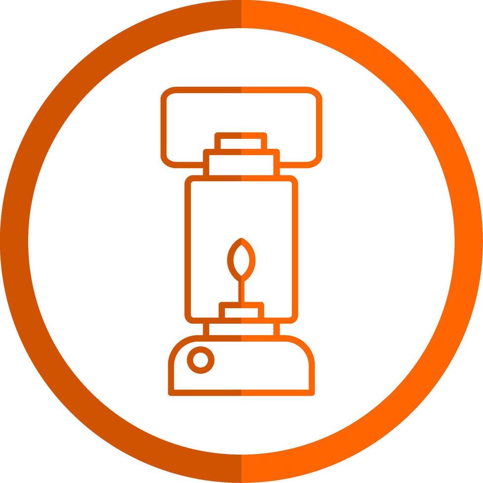 Oil Lamp Line Orange Circle Icon vector