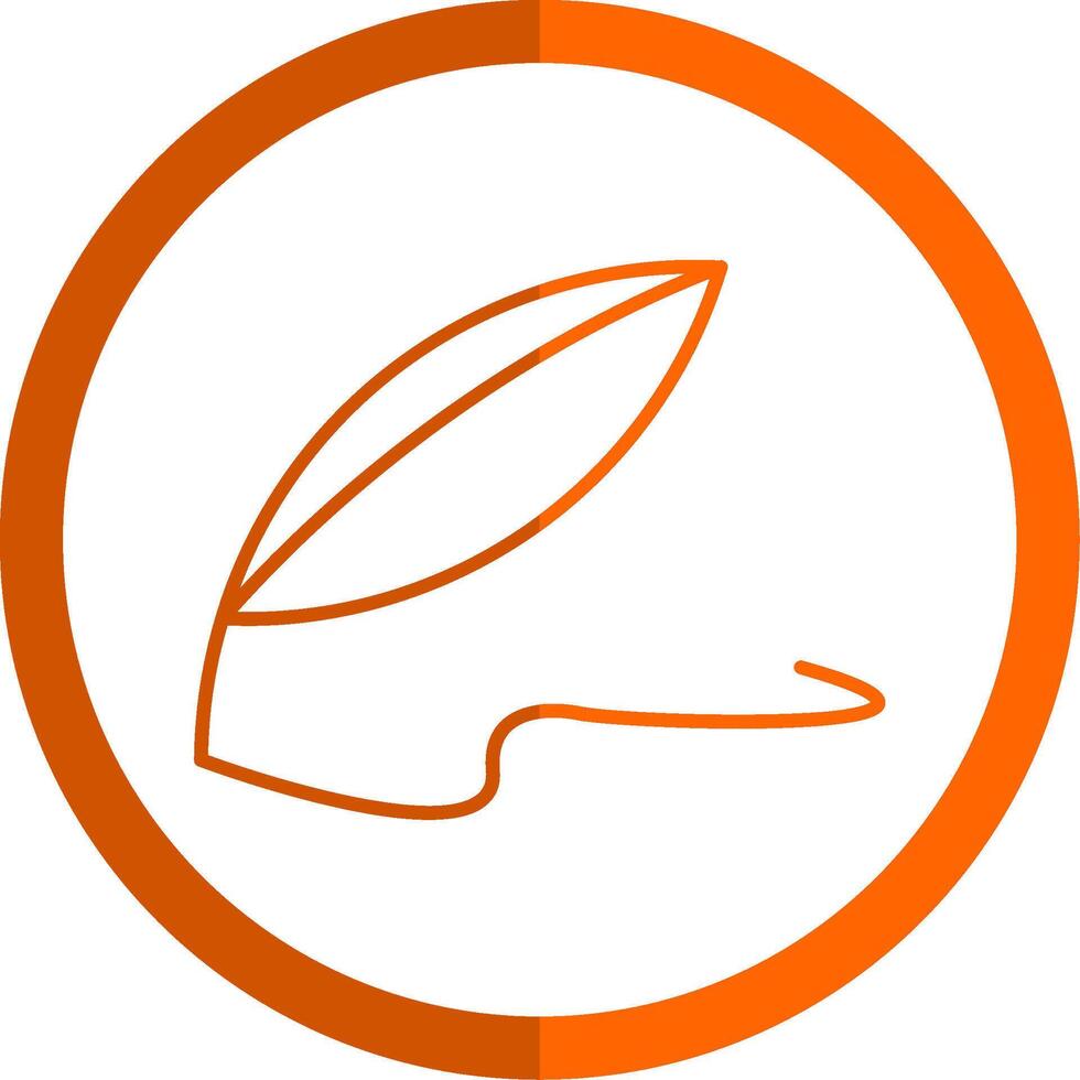 Quill Line Orange Circle Icon vector