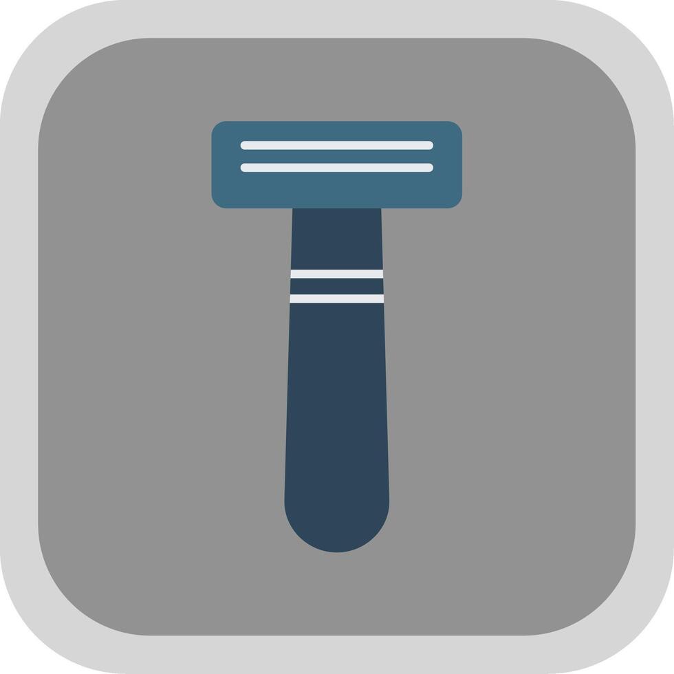 Shaving Razor Flat Round Corner Icon vector