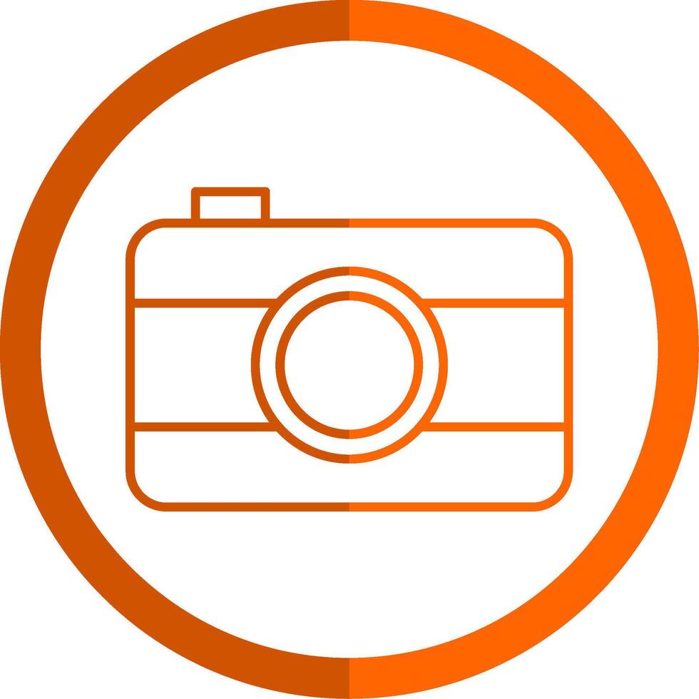 Old Came Line Orange Circle Icon vector