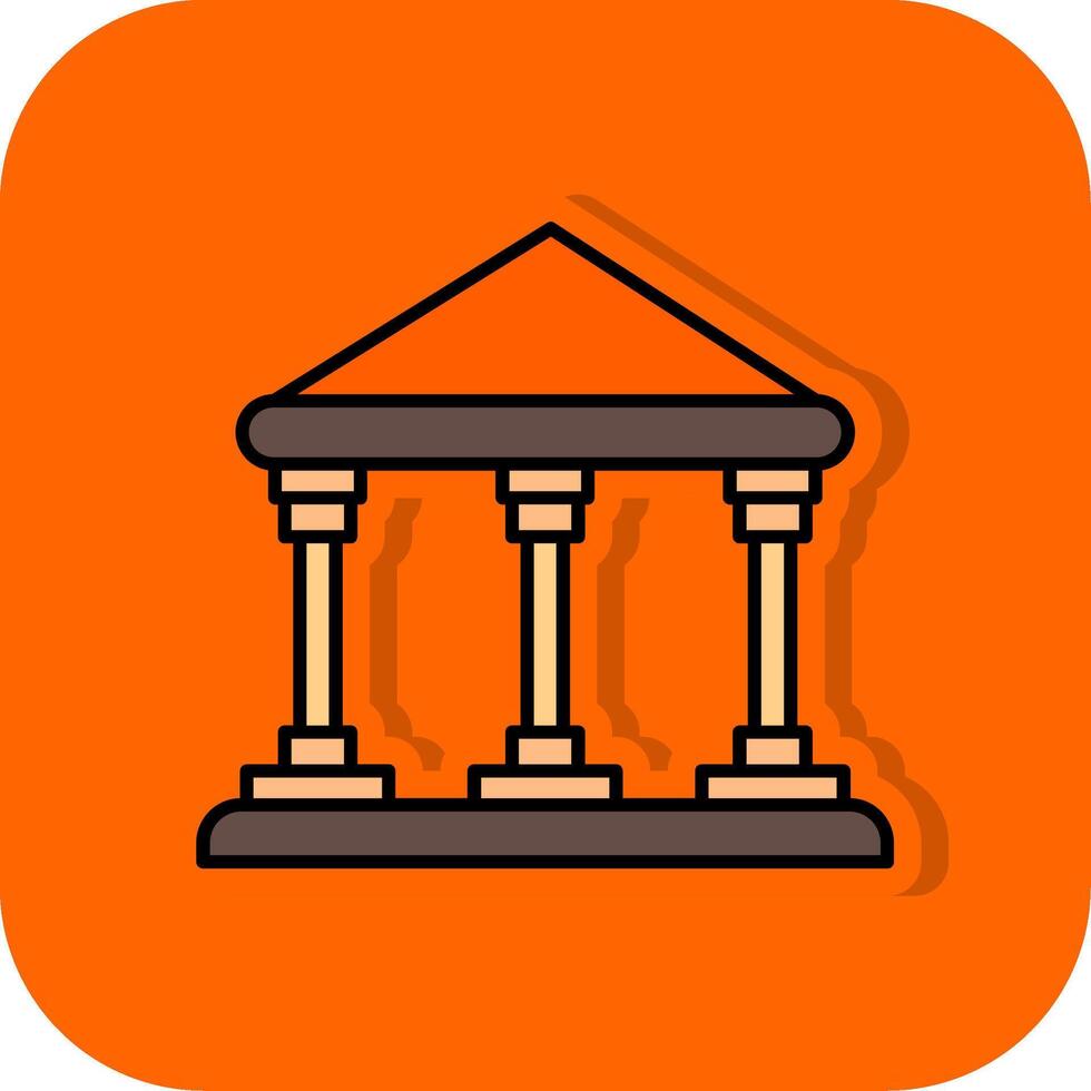 Bank Filled Orange background Icon vector