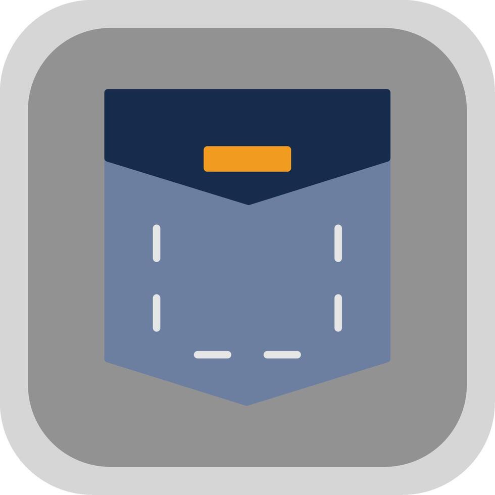 Pocket Flat Round Corner Icon vector