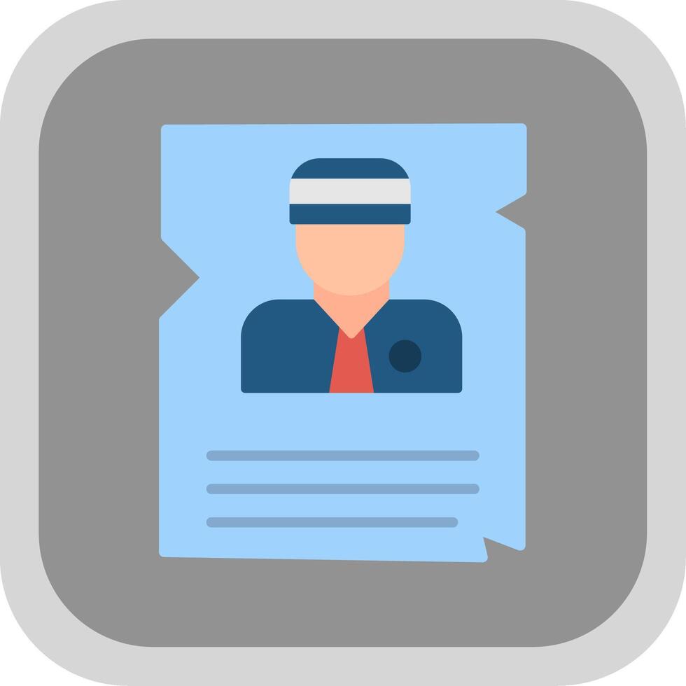 Wanted Flat Round Corner Icon vector