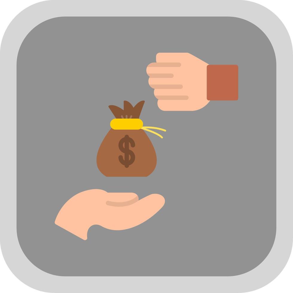 Bribery Flat Round Corner Icon vector
