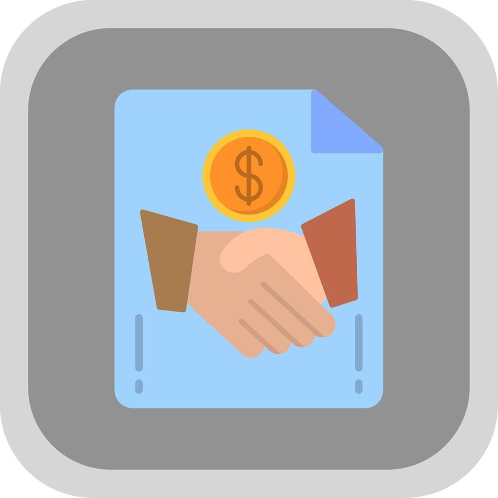 Handshake Flat Round Corner Icon vector