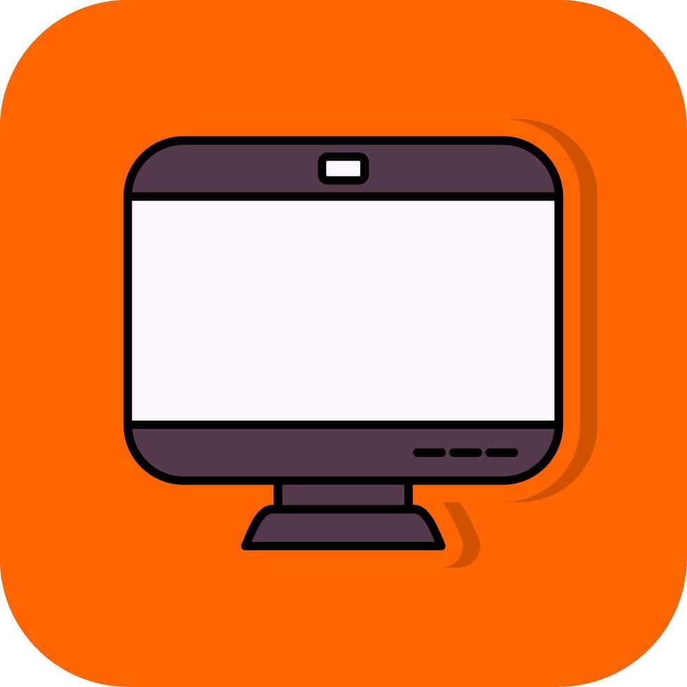 monitor lleno naranja antecedentes icono vector