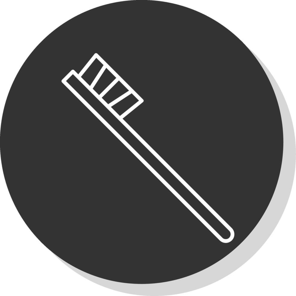 Toothbrush Line Grey Circle Icon vector