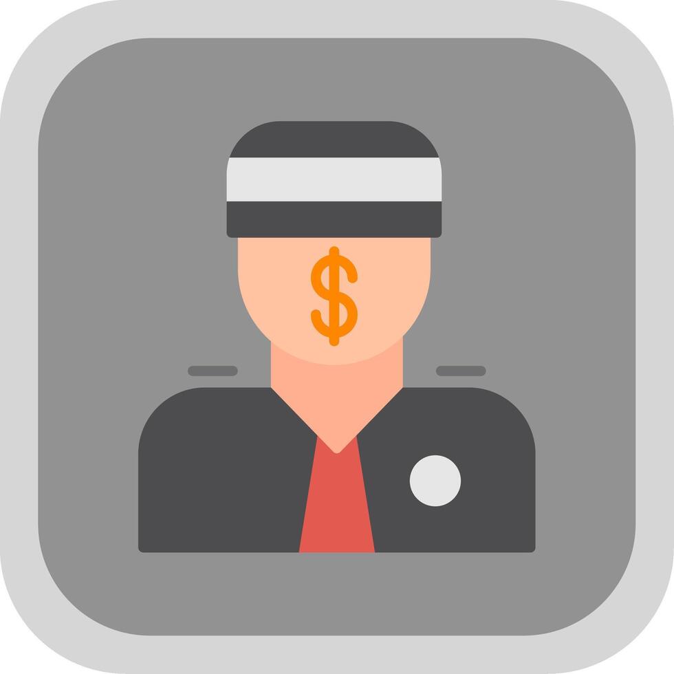 Bribe Flat Round Corner Icon vector