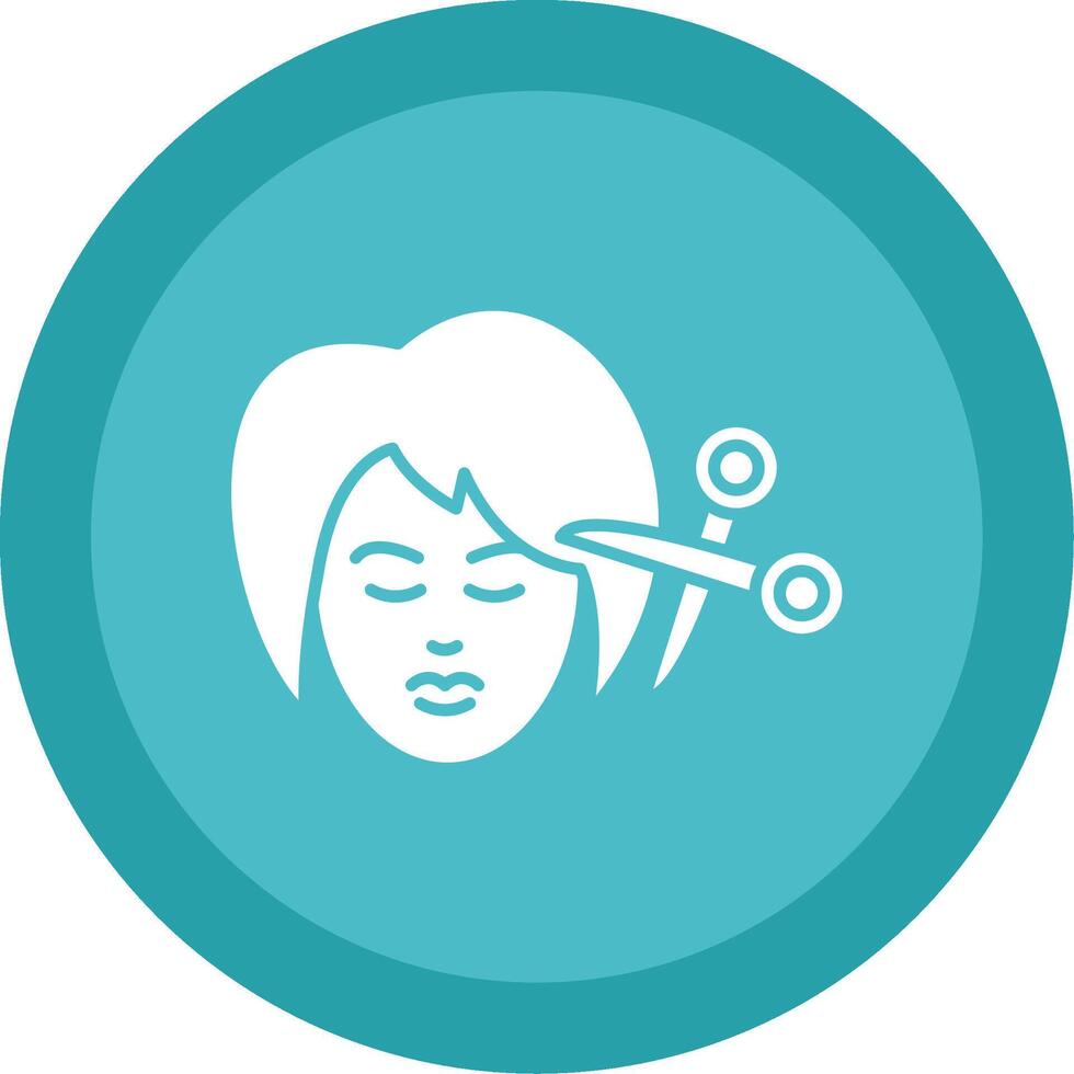 mujer pelo glifo multi circulo icono vector