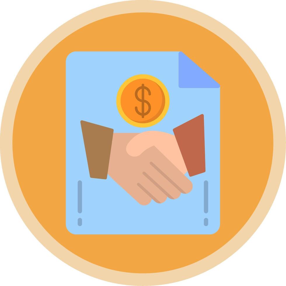 Handshake Flat Multi Circle Icon vector