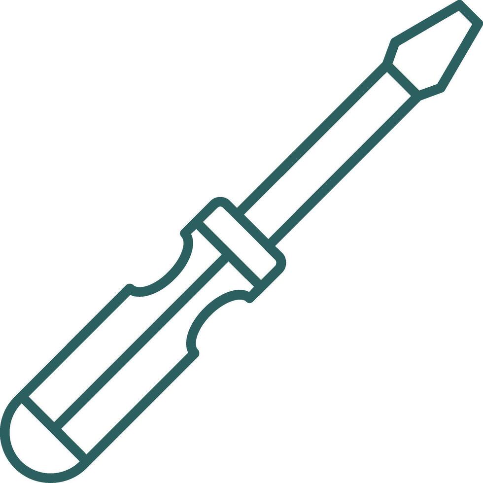 Screwdriver Line Gradient Round Corner Icon vector