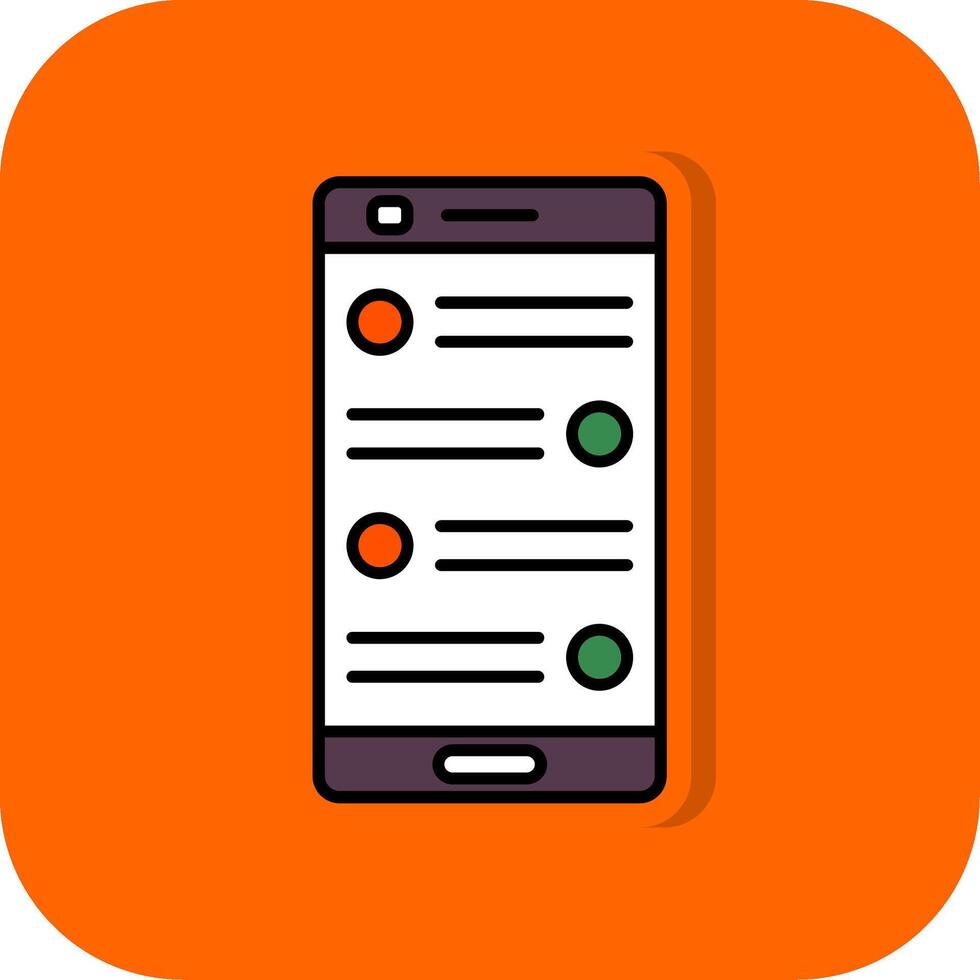 Chat Filled Orange background Icon vector