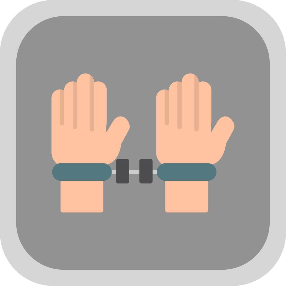 Arrest Flat Round Corner Icon vector