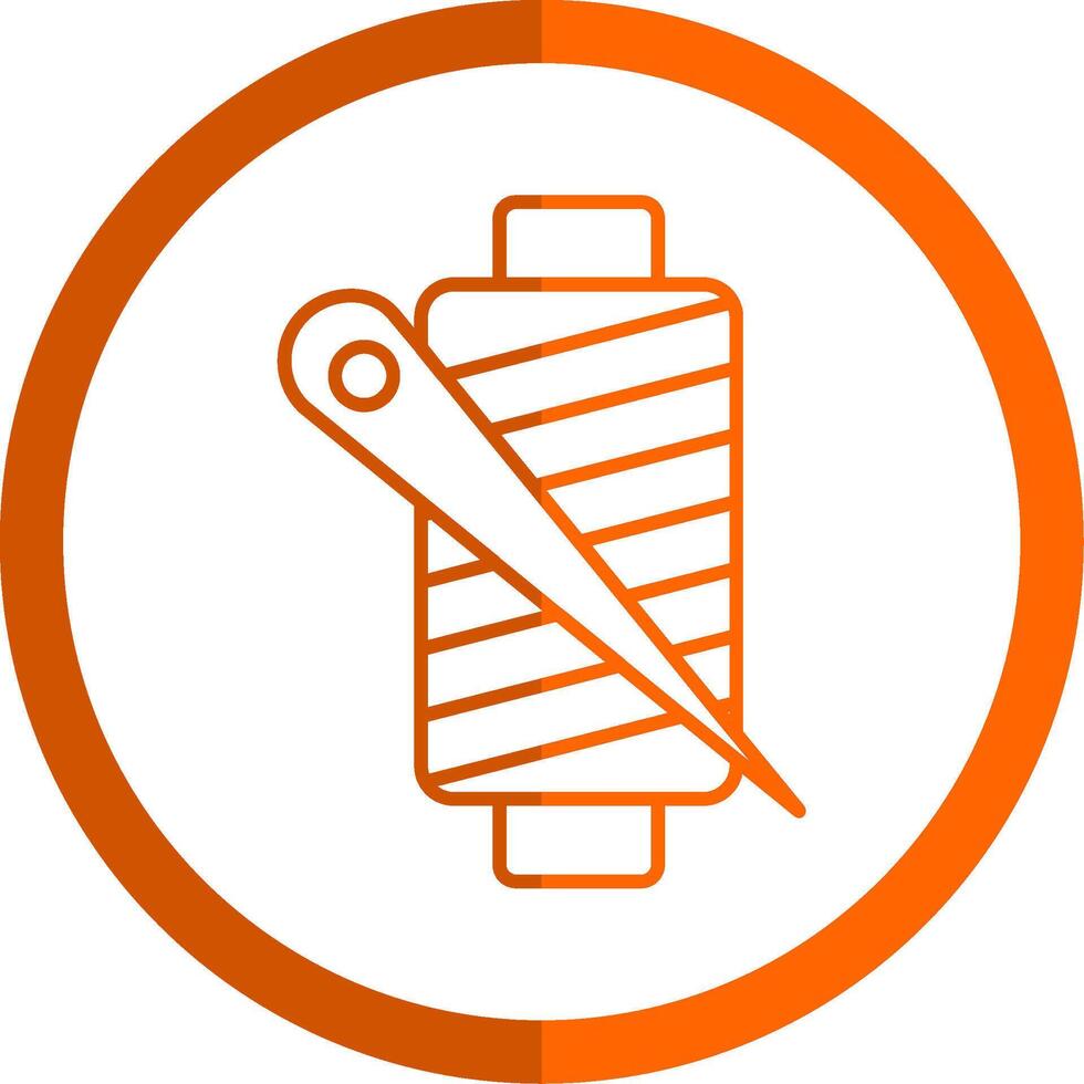 Thread Line Orange Circle Icon vector