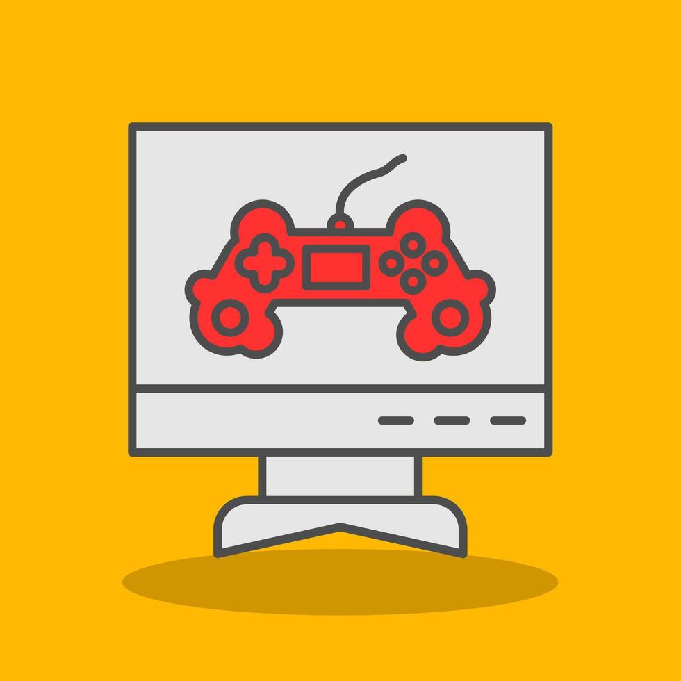 Space Gaming Filled Shadow Icon vector