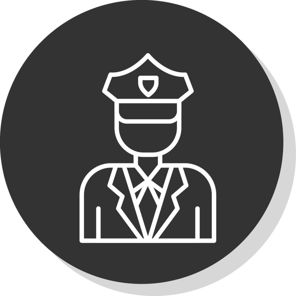 policía línea gris circulo icono vector
