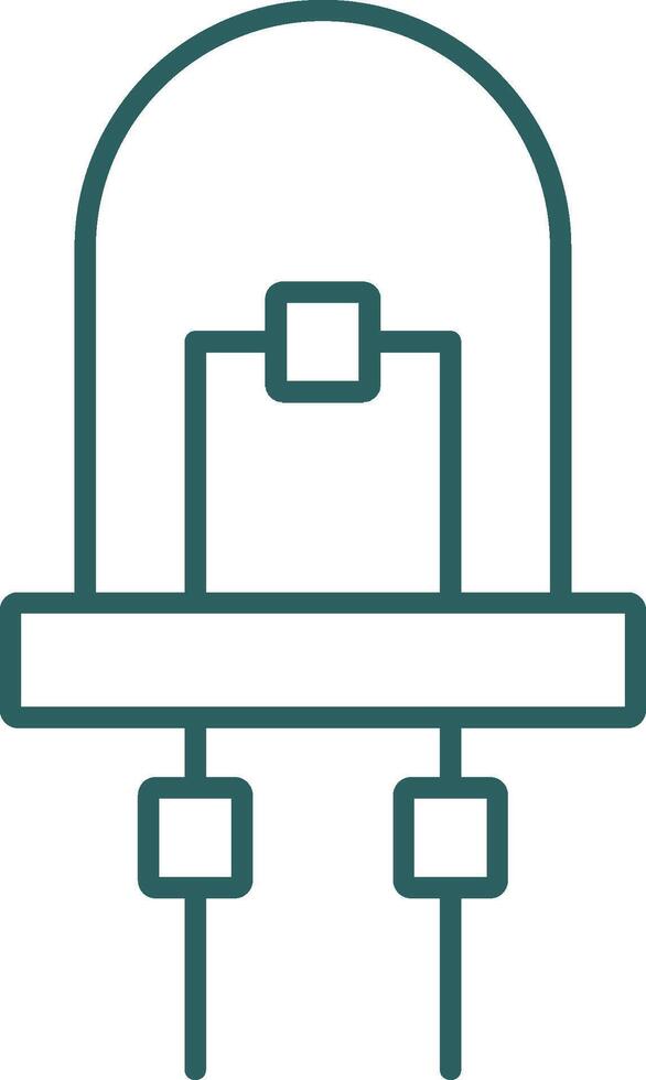 Diode Line Gradient Round Corner Icon vector