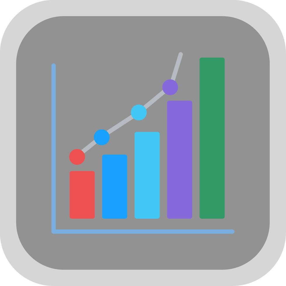 Increase Flat Round Corner Icon vector