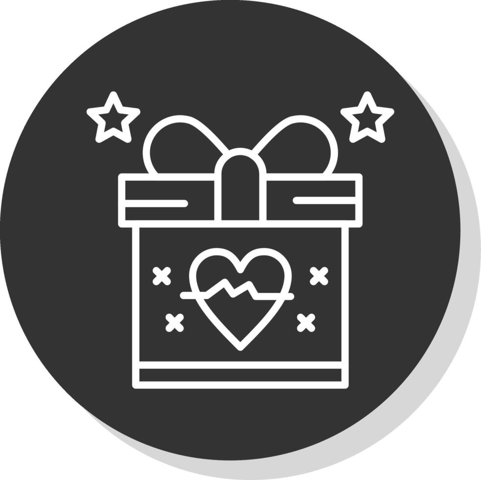 Gift Line Grey Circle Icon vector