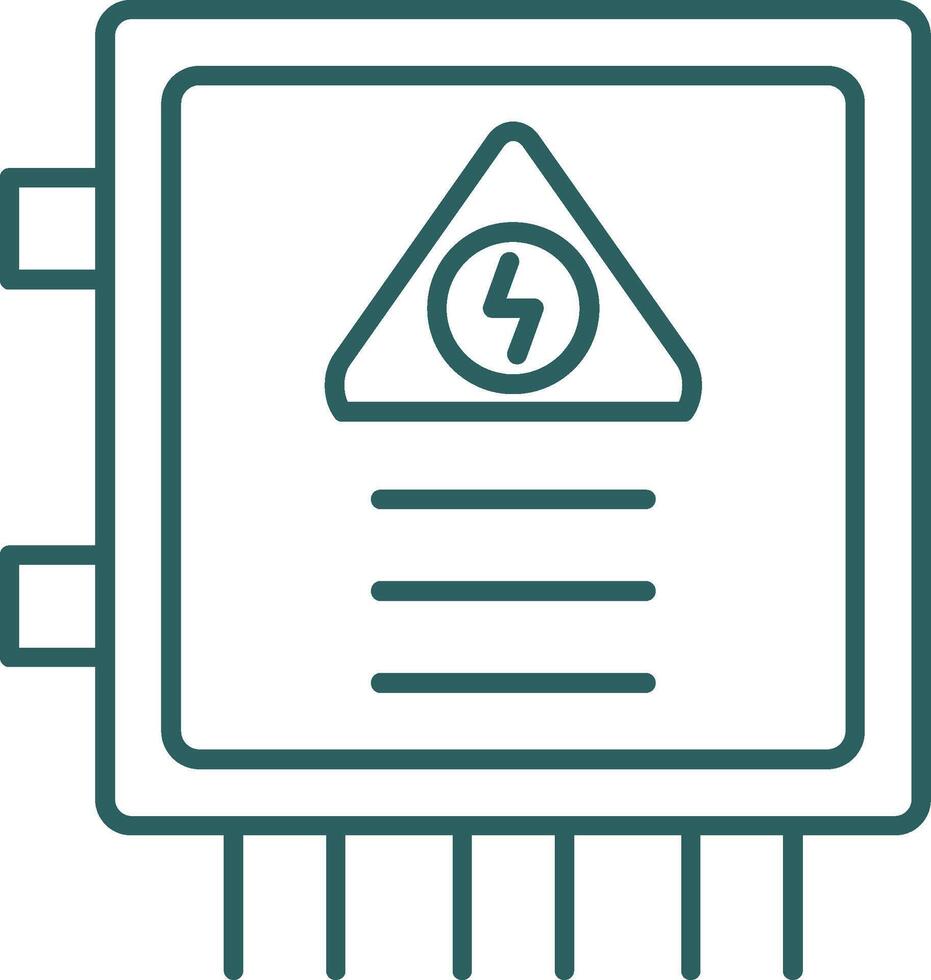 Fuse Box Line Gradient Round Corner Icon vector