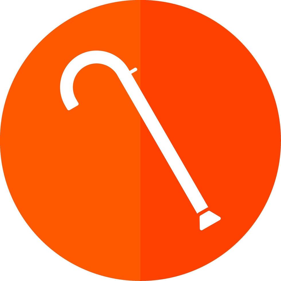Walking Stick Glyph Red Circle Icon vector