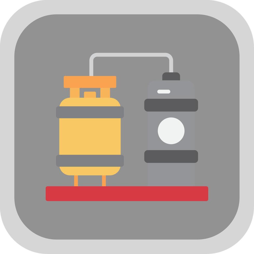 Processing Plant Flat Round Corner Icon vector