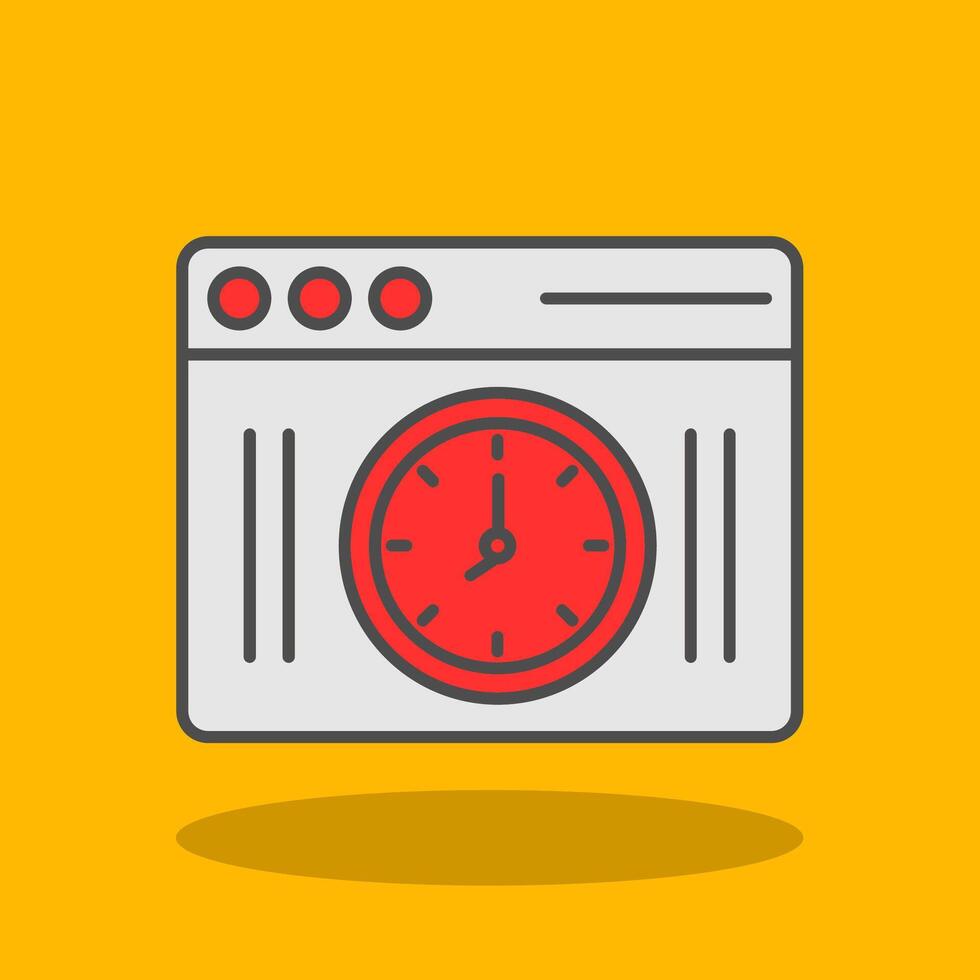 Clock Filled Shadow Icon vector