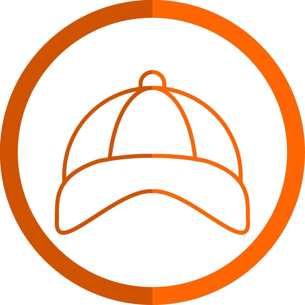 gorra línea naranja circulo icono vector