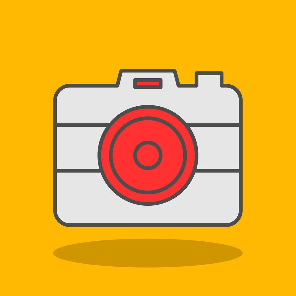 Photo Camera Filled Shadow Icon vector