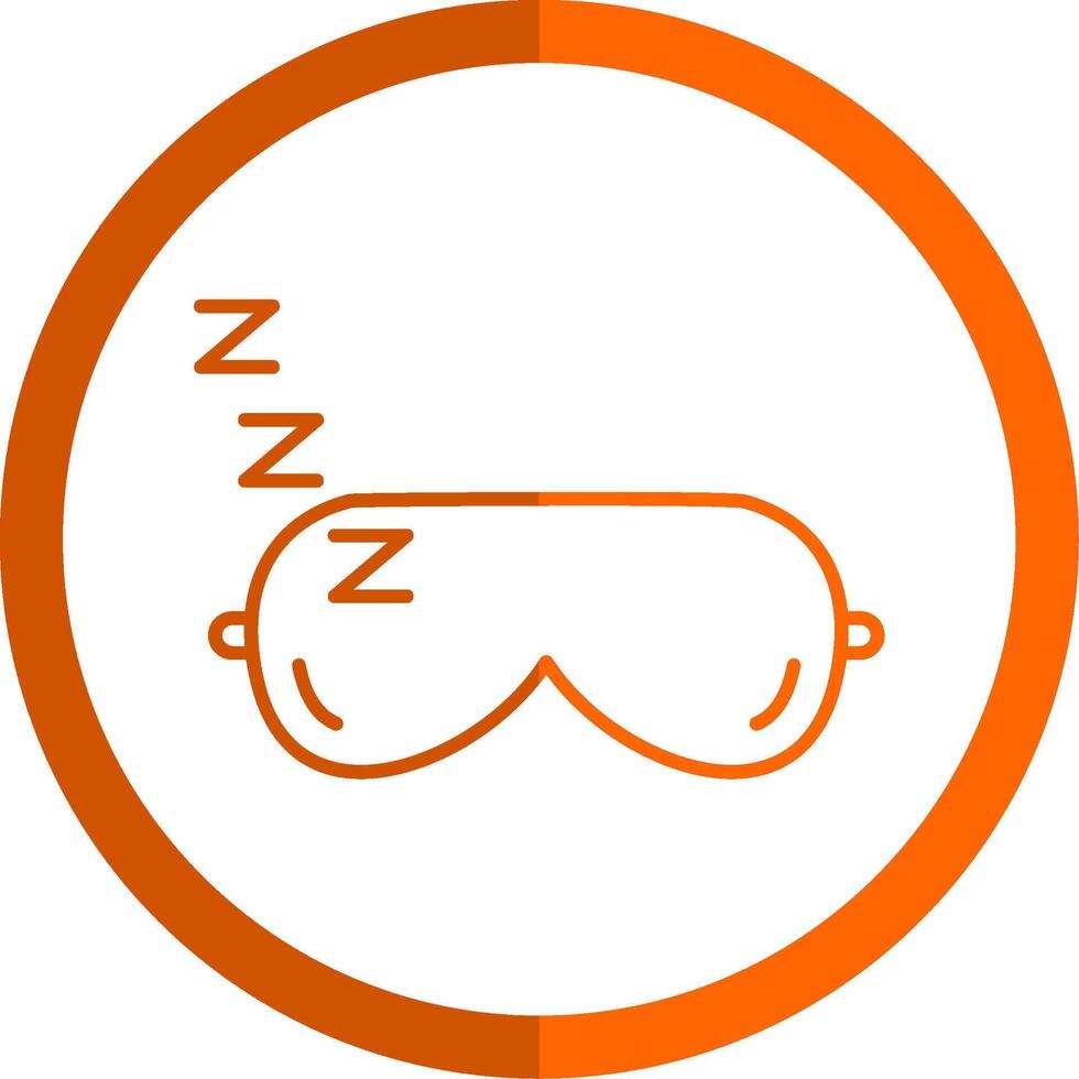 Sleeping Mask Line Orange Circle Icon vector