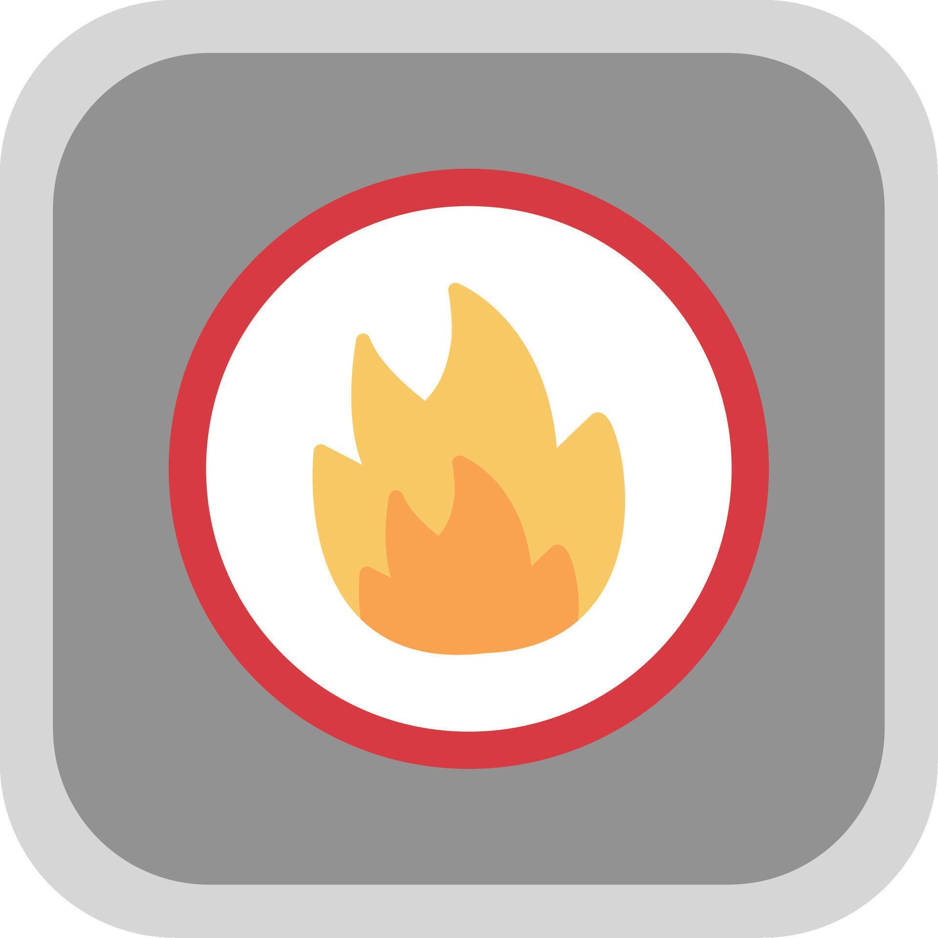 Fire Flat Round Corner Icon 42954310 Vector Art at Vecteezy