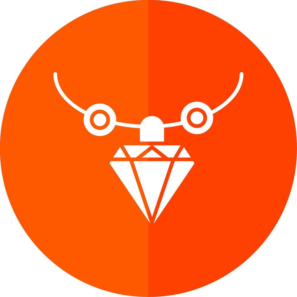 Necklace Glyph Red Circle Icon vector