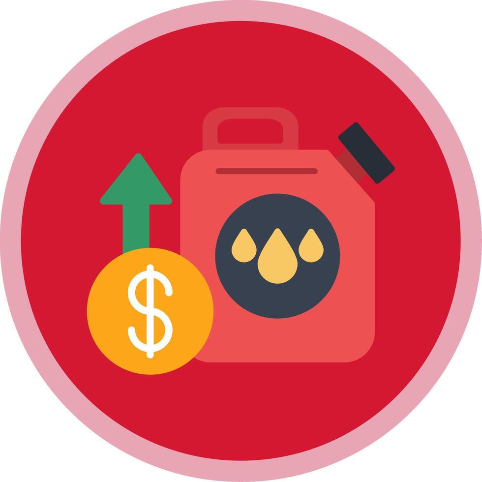 Oil Price Flat Multi Circle Icon vector