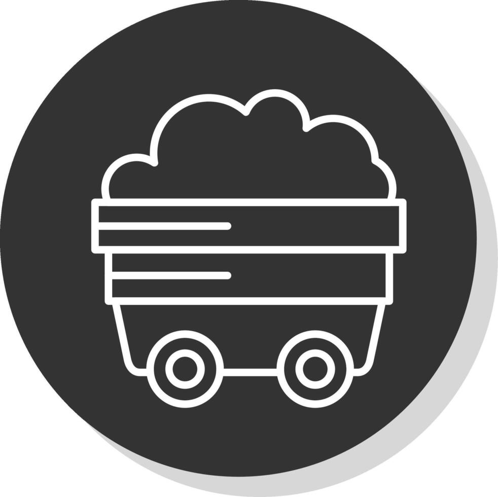 Coal Line Grey Circle Icon vector