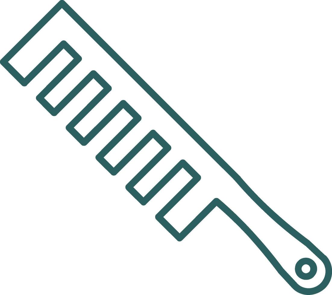 Hair Comb Line Gradient Round Corner Icon vector