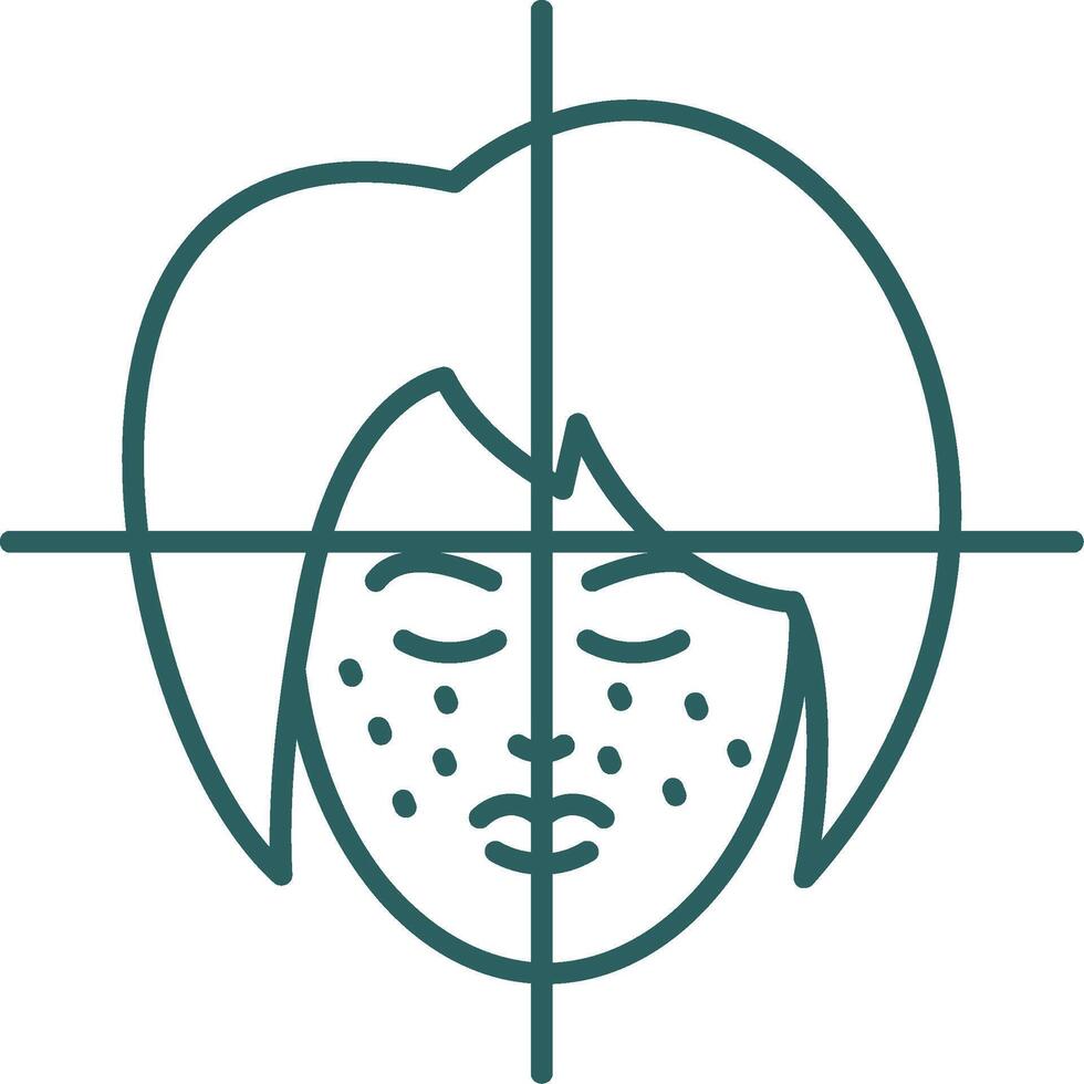 Face Treatment Line Gradient Round Corner Icon vector