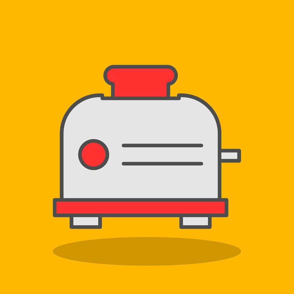 Toaster Filled Shadow Icon vector