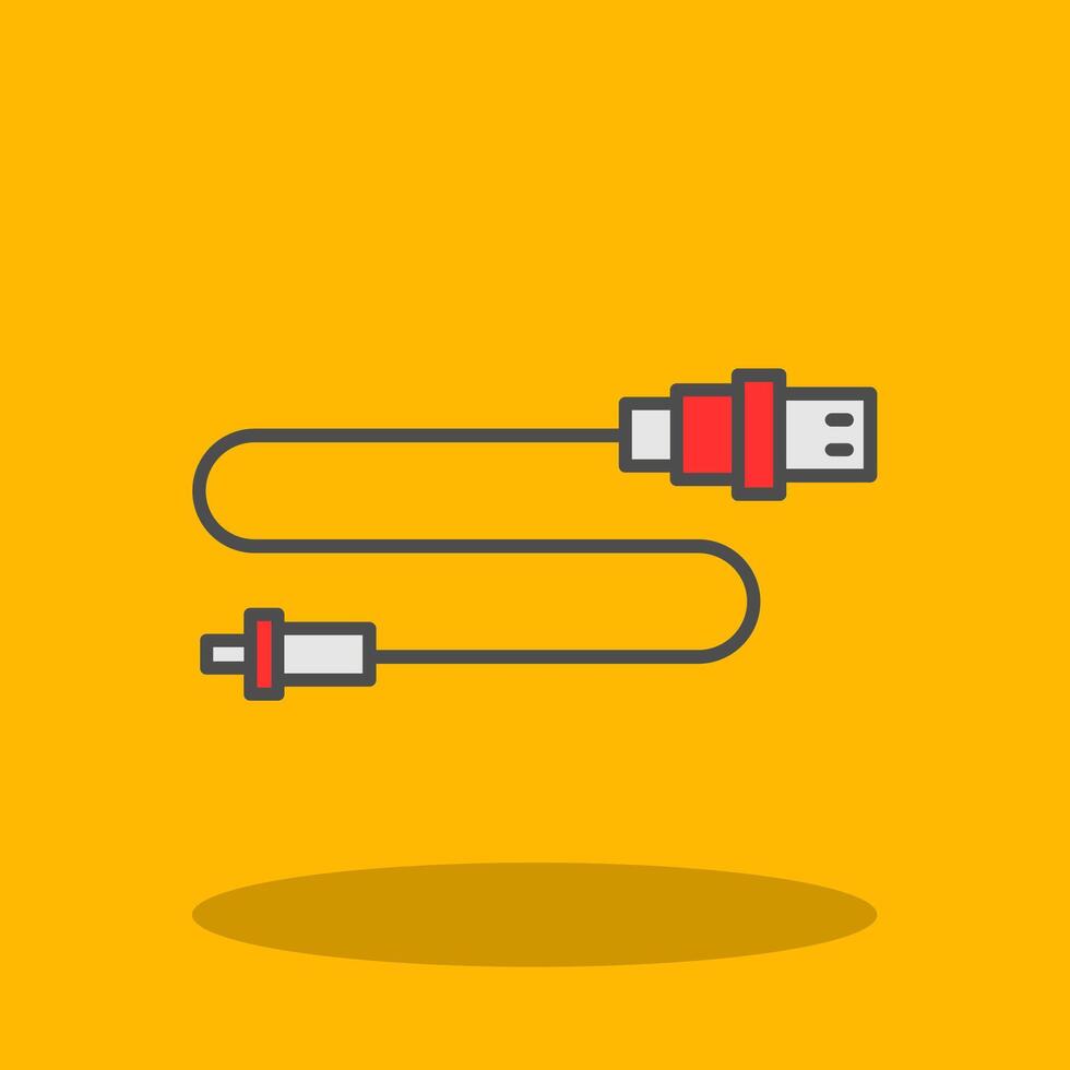 Usb Connector Filled Shadow Icon vector