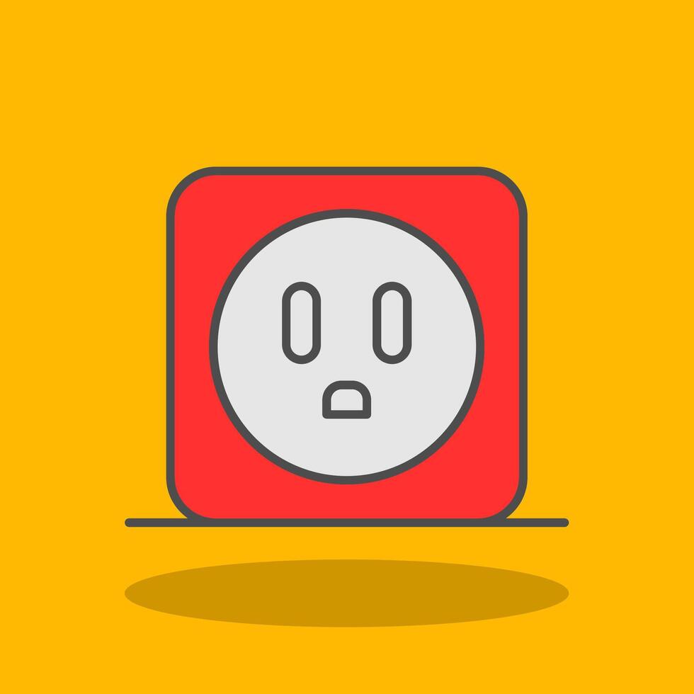 Power Socket Filled Shadow Icon vector