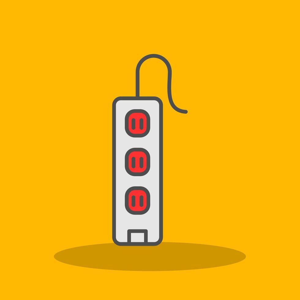 Power Strip Filled Shadow Icon vector